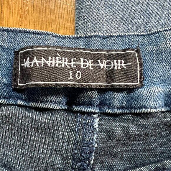 Blue Moto Biker High Rise Skinny Jeans Manière De Voir Size 6 y2k Goth Grunge - Picture 2 of 13